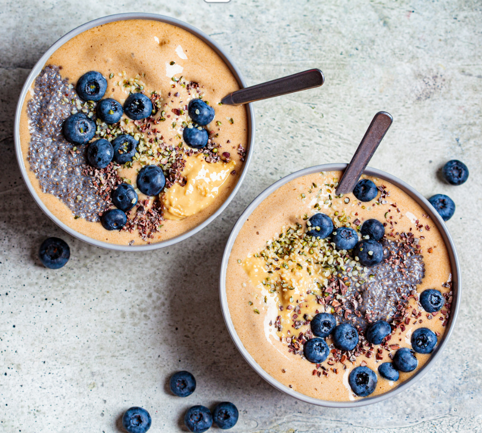 Decadent Chocolate Blueberry Smoothie Bowl